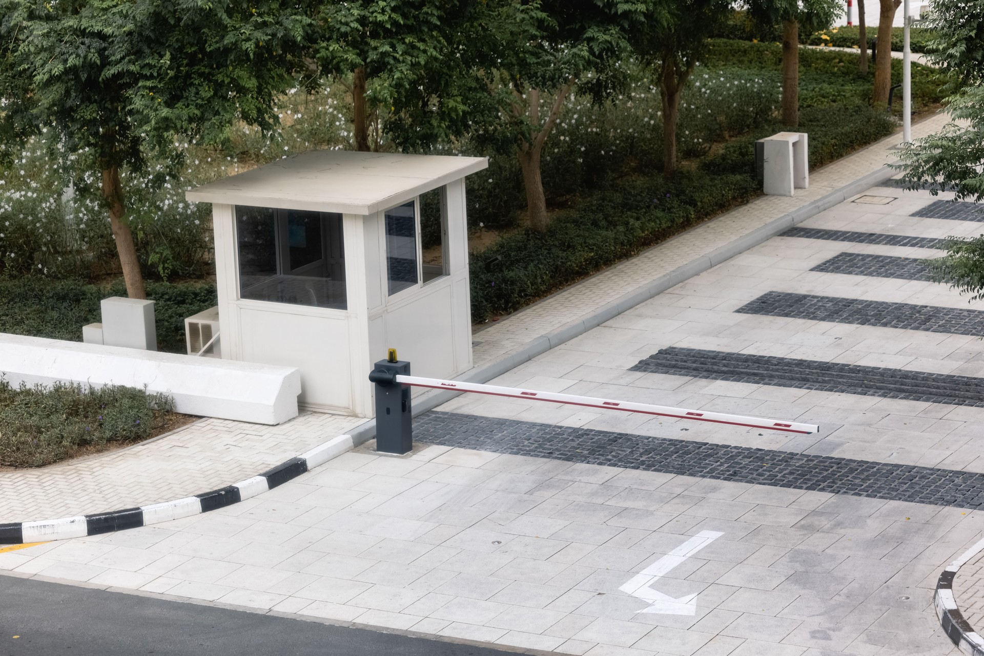 car park barrier, automatic entry Security system for building access - gate